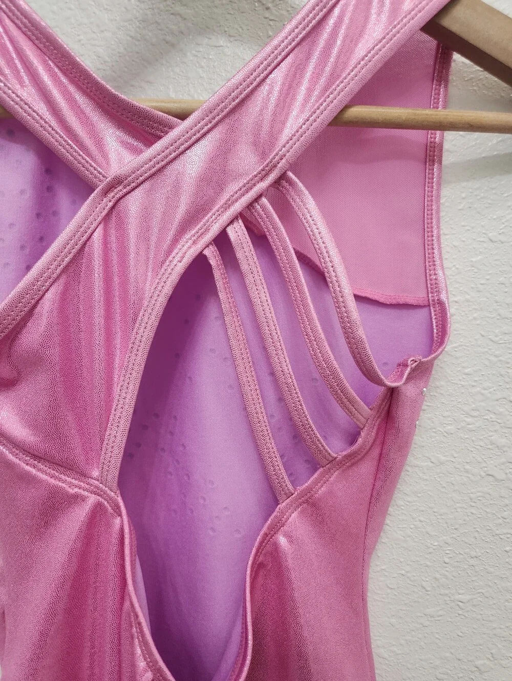 Cat & Jack Shimmer Pink Rhinestone Gymnastics Leotard 10/12
